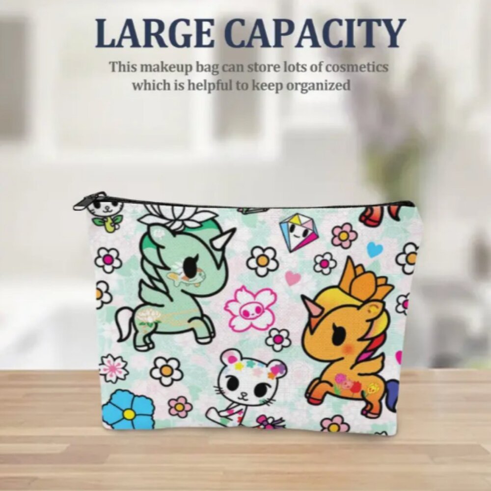 Tokidoki Unicorno Makeup Cosmetic Bag Zip Closure NWT